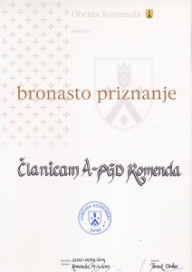 ČLANICE A PGD KOMENDA - BRONASTO PRIZNANJE